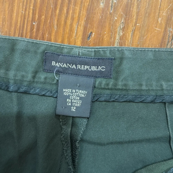 Banana Republicublic High Waisted Wide Leg Green 100% Cotton size 12 - Picture 3 of 8
